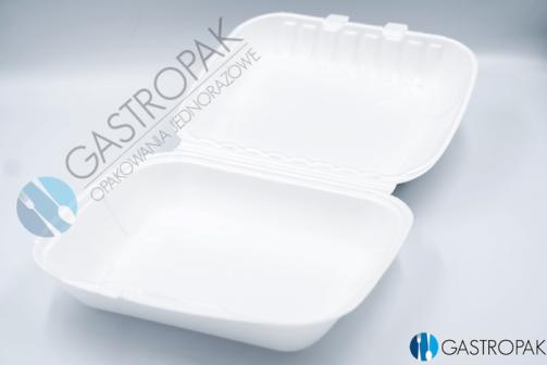 Menu box biały jednokomorowy, pojemnik obiadowy, styropianowy 245/210/70mm (160)