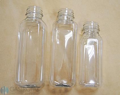 Butelka kwadratowa plastikowa do soków, smoothie 400ml (100)