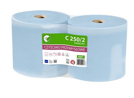 Czyściwo przemysłowe, Ręcznik papierowy, Ellis Ecoline C 250/2 niebieskie (1)