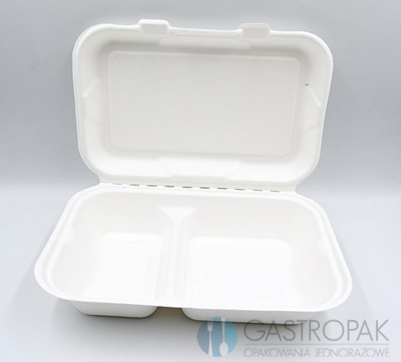 Menu box dwukomorowy, trzcina cukrowa EKO 250/160/70mm (50)