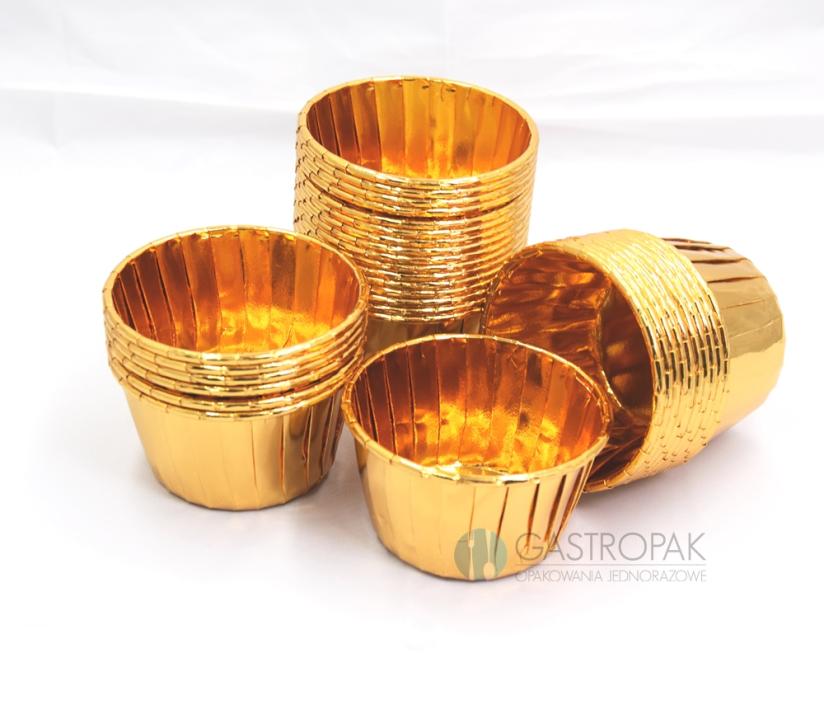 Papilotki do muffinów złote metalizowane 50/39 mm (100)