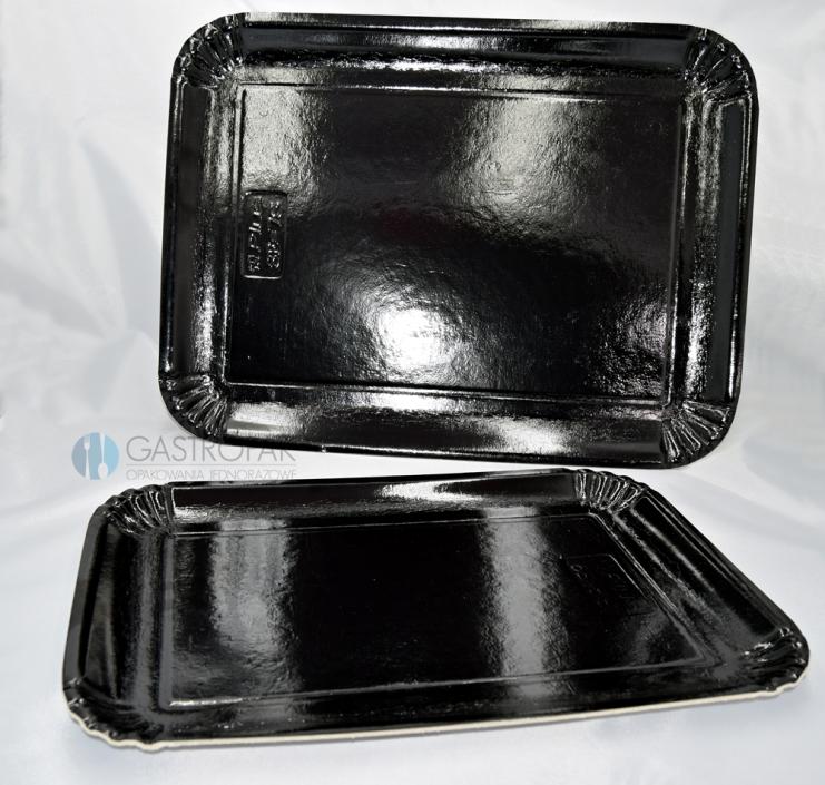 Taca cukiernicza czarna tekturowa 34/22,8 cm (100)