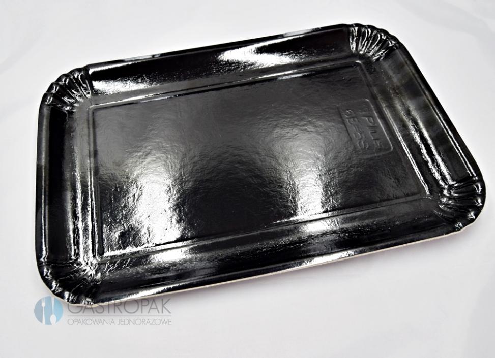 Taca cukiernicza czarna tekturowa 39/29,5 cm (80)
