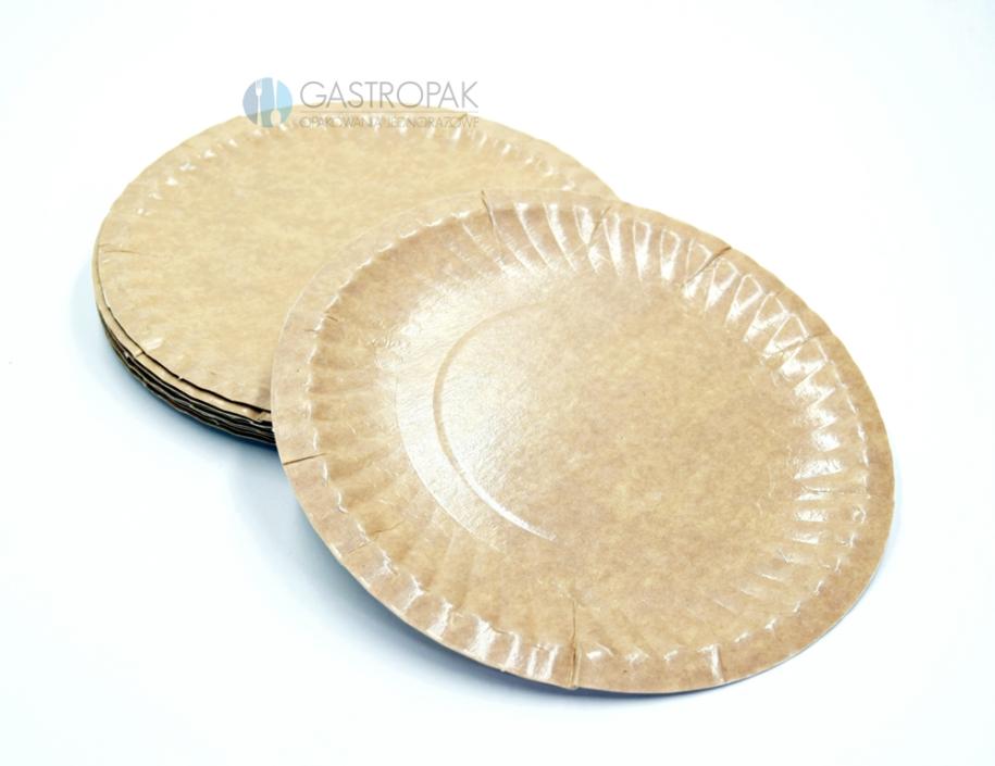Talerz papierowy kraft 18 cm (100)