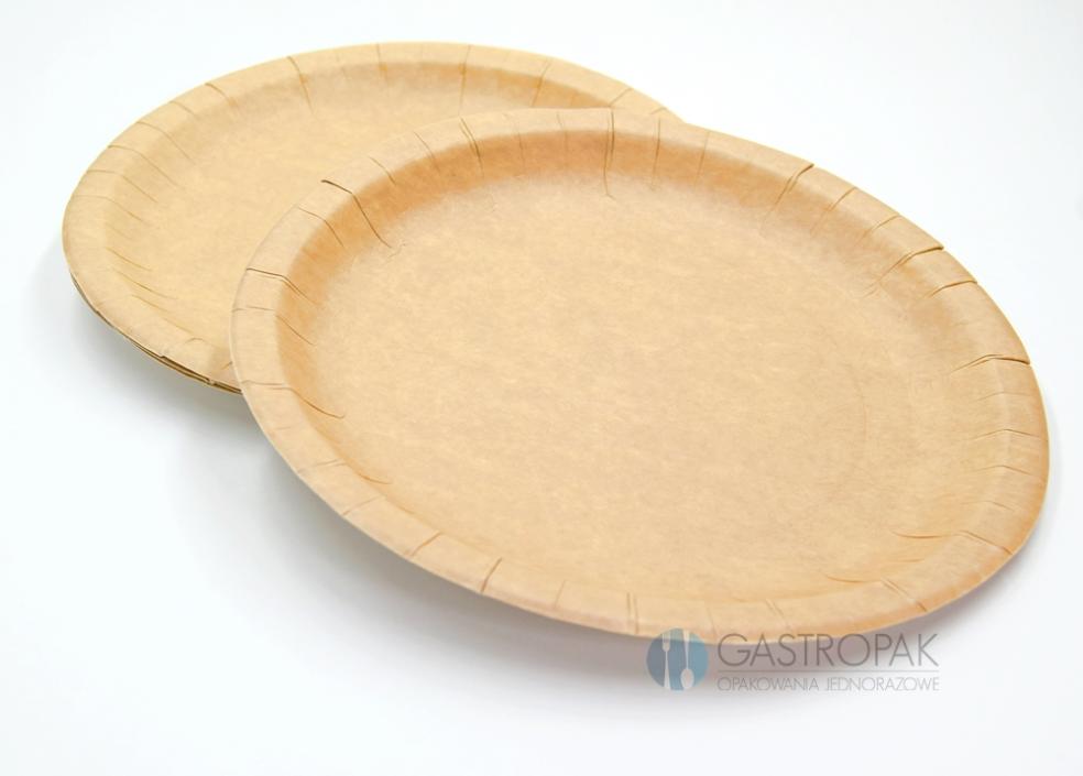 Talerz papierowy kraft 23 cm (100)