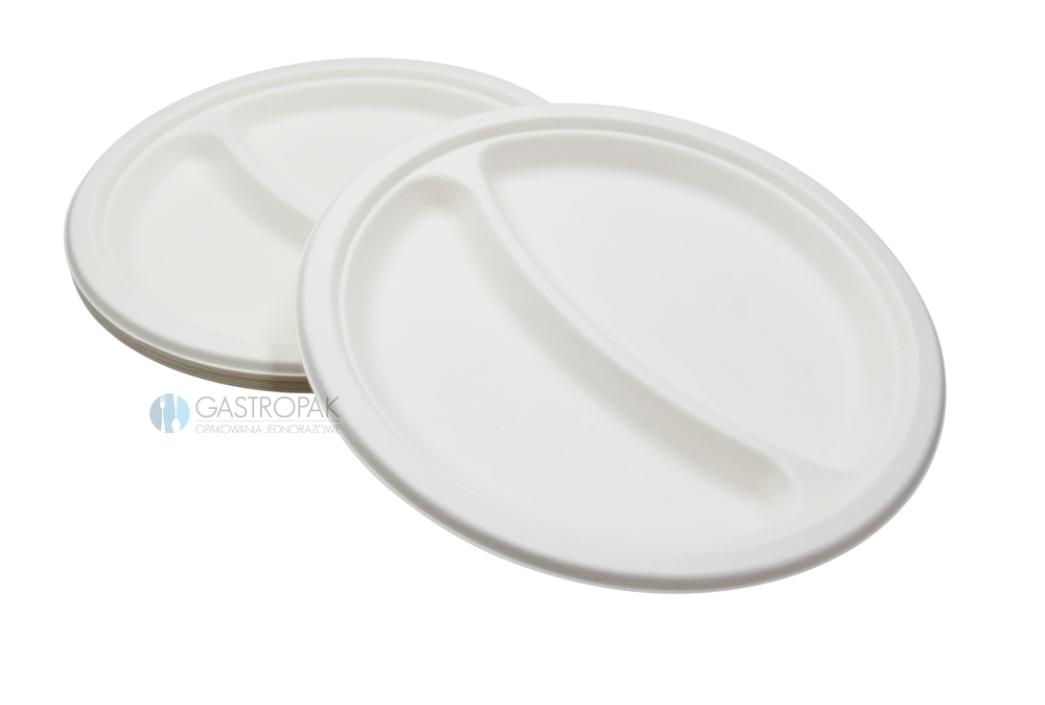 Talerz okrągły dwudzielny trzcina cukrowa EKO 22,5cm (50) (1)