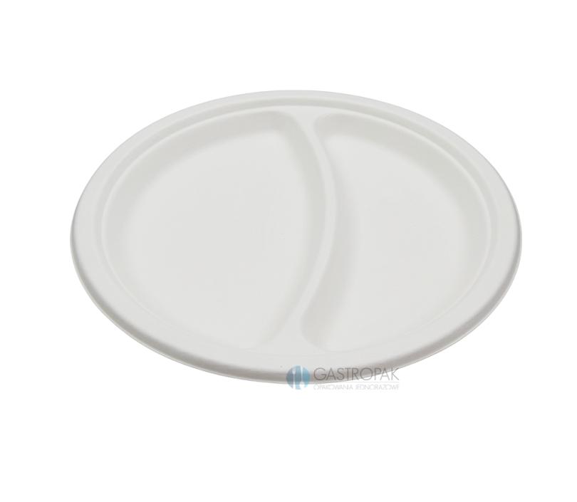 Talerz okrągły dwudzielny trzcina cukrowa EKO 22,5cm (50) (2)