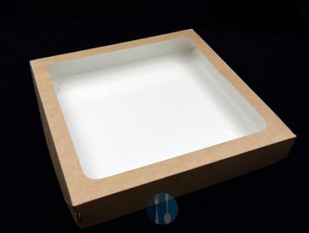 Pudełko box Sushi, kraft 26/26/4 cm (25)