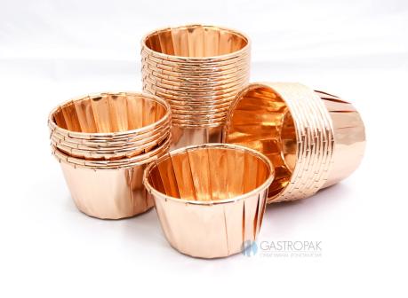 Papilotki do muffinów jasny róż metalizowany 50/39 mm (100)