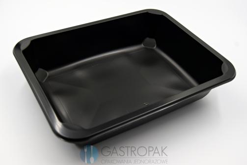 Pojemnik cateringowy jednokomorowy czarny do zgrzewu Wielorazowy 227/178/30mm (80)