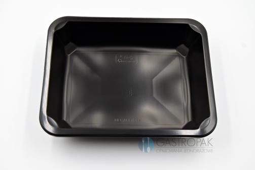 Pojemnik cateringowy jednokomorowy czarny do zgrzewu Wielorazowy 227/178/30mm (80)