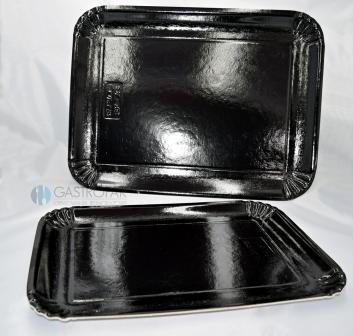 Taca cukiernicza czarna tekturowa 34/22,8 cm (100)