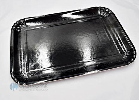 Taca cukiernicza czarna tekturowa 34/22,8 cm (100)