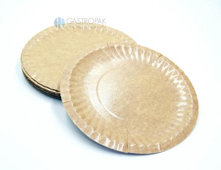 Talerz papierowy kraft 18 cm (100)