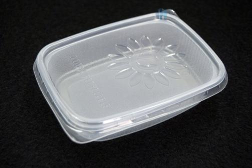 Dekiel prostokątny przezroczysty do pojemników 125, 150, 200, 250, 300, 500 ml (100)