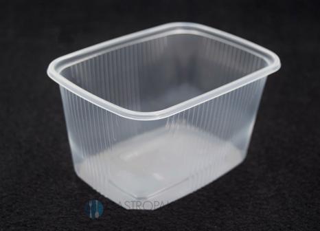 Pojemnik prostokątny przezroczysty, sałatkowy, garmażeryjny Wielorazowy 300ml (100)