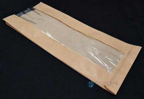 Torebki papierowe z okienkiem brązowa 28/15 cm (1000)