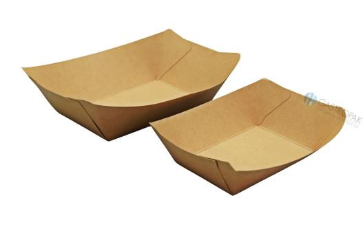 Obrazek dla: Papierowa tacka łódka kraft 375 ml (250)