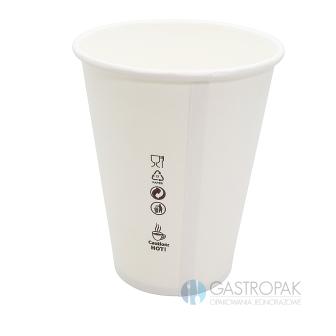 Obrazek 2 dla: Kubek papierowy biały do kawy, gorącego 300 ml (50) Bez opłaty
